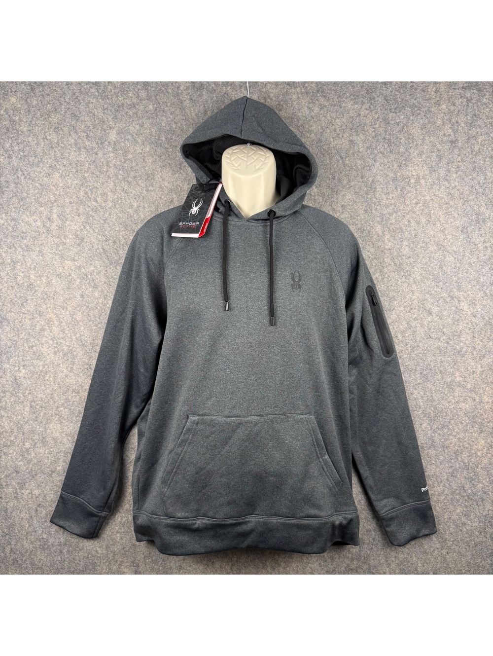 Spyder Active ProWeb Hoodie SPM803RB Dark Gray Men Size Medium NWT 927
